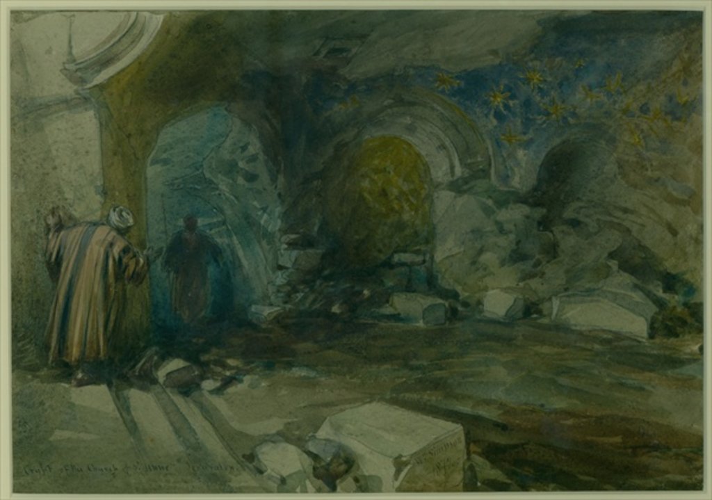 Detail of Crypt of the Church of St. Anne, Jerusalem, 1872 by William 'Crimea' Simpson