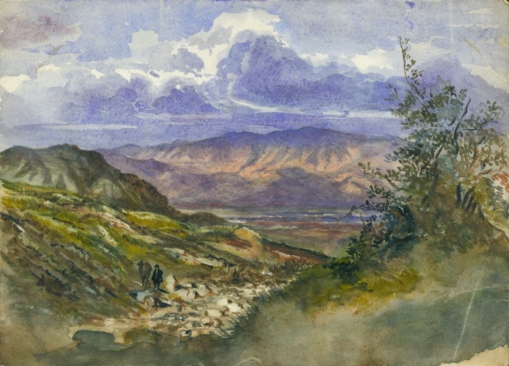 Detail of Jordan Valley looking East to Mount Gilead by Claude Conder