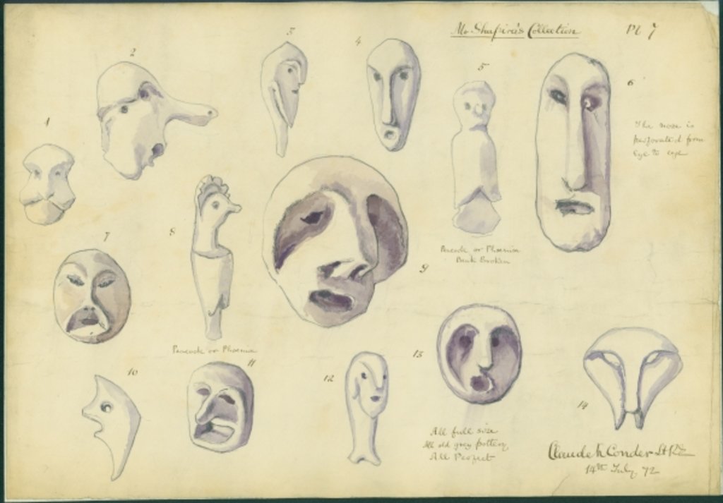 Detail of Idols from Mr Shapira's Collection by Claude Conder