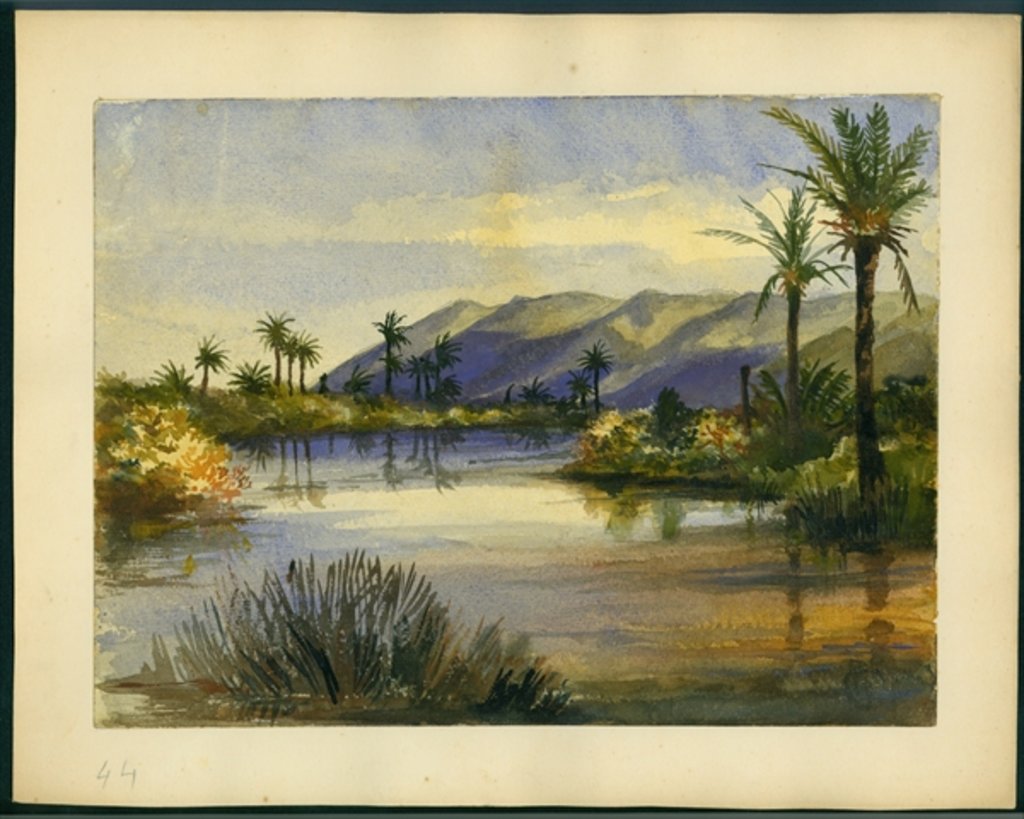 Detail of The Mouth of the River Kishon and Mount Carmel by Claude Conder