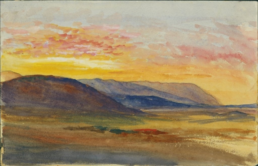 Detail of Mount Carmel in Autumn, looking West at Sunset, 1872 by Claude Conder