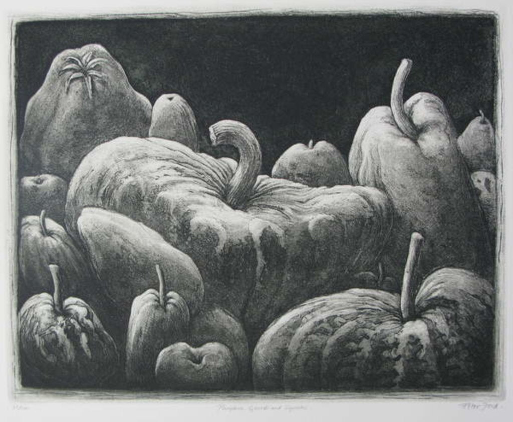 Detail of Pumpkins, Gourds and Squashes by Peter A Ford