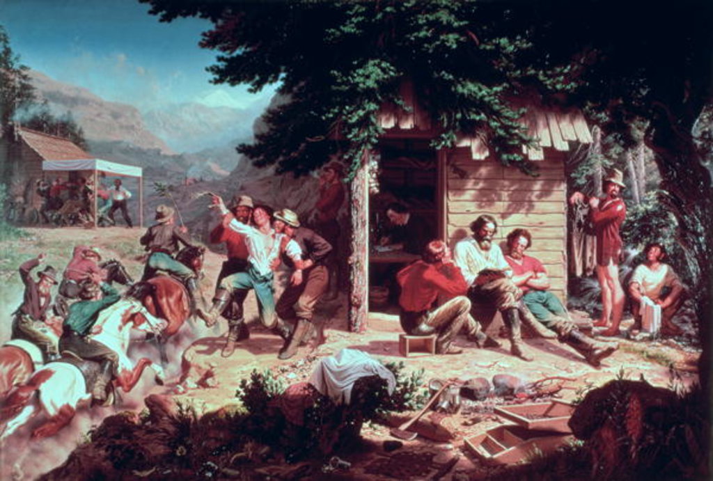 Detail of Sunday morning in the mines by Karl Nahl