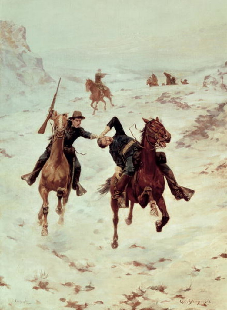 Detail of The Despatch Riders, 1900 by Charles Schreyvogel