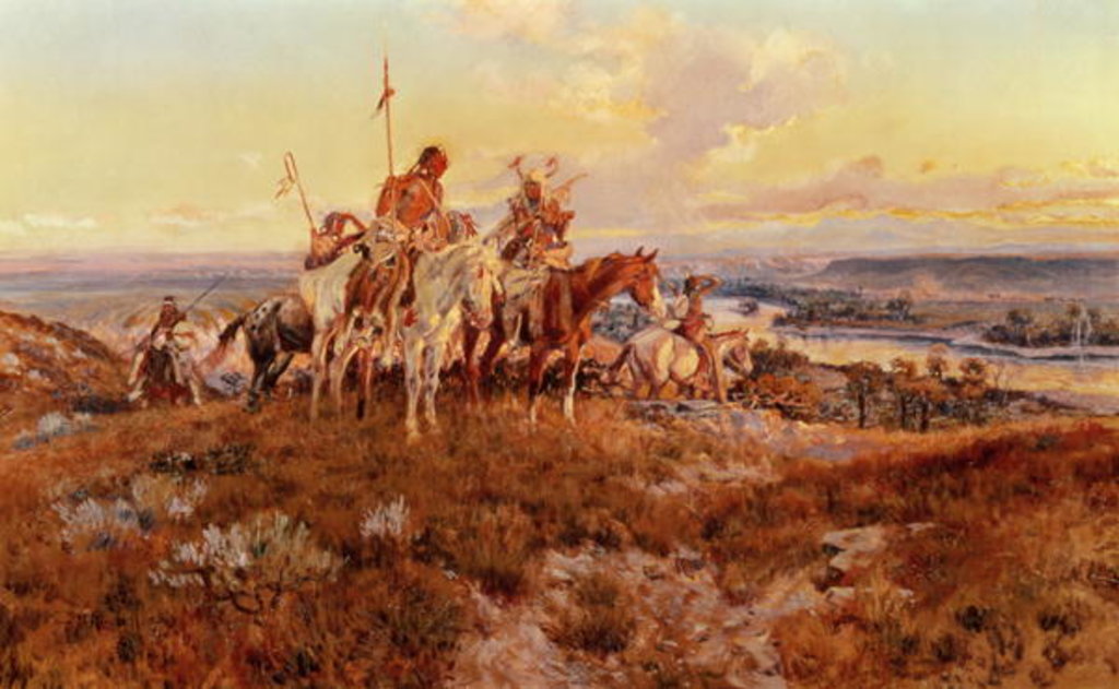 Detail of The Wagons by Charles Marion Russell