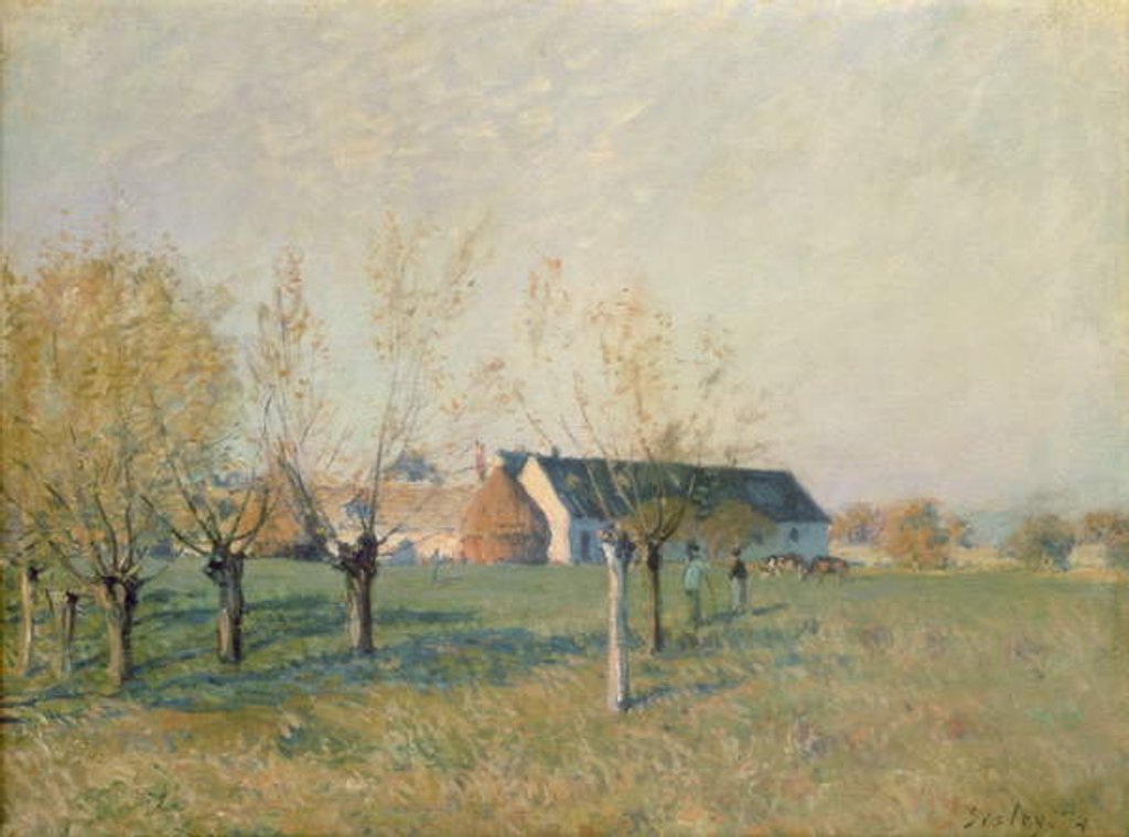 Detail of The Farm, 1874 by Alfred Sisley