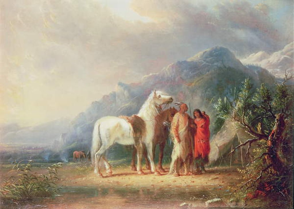 Detail of Sioux Camp Scene by Alfred Jacob Miller