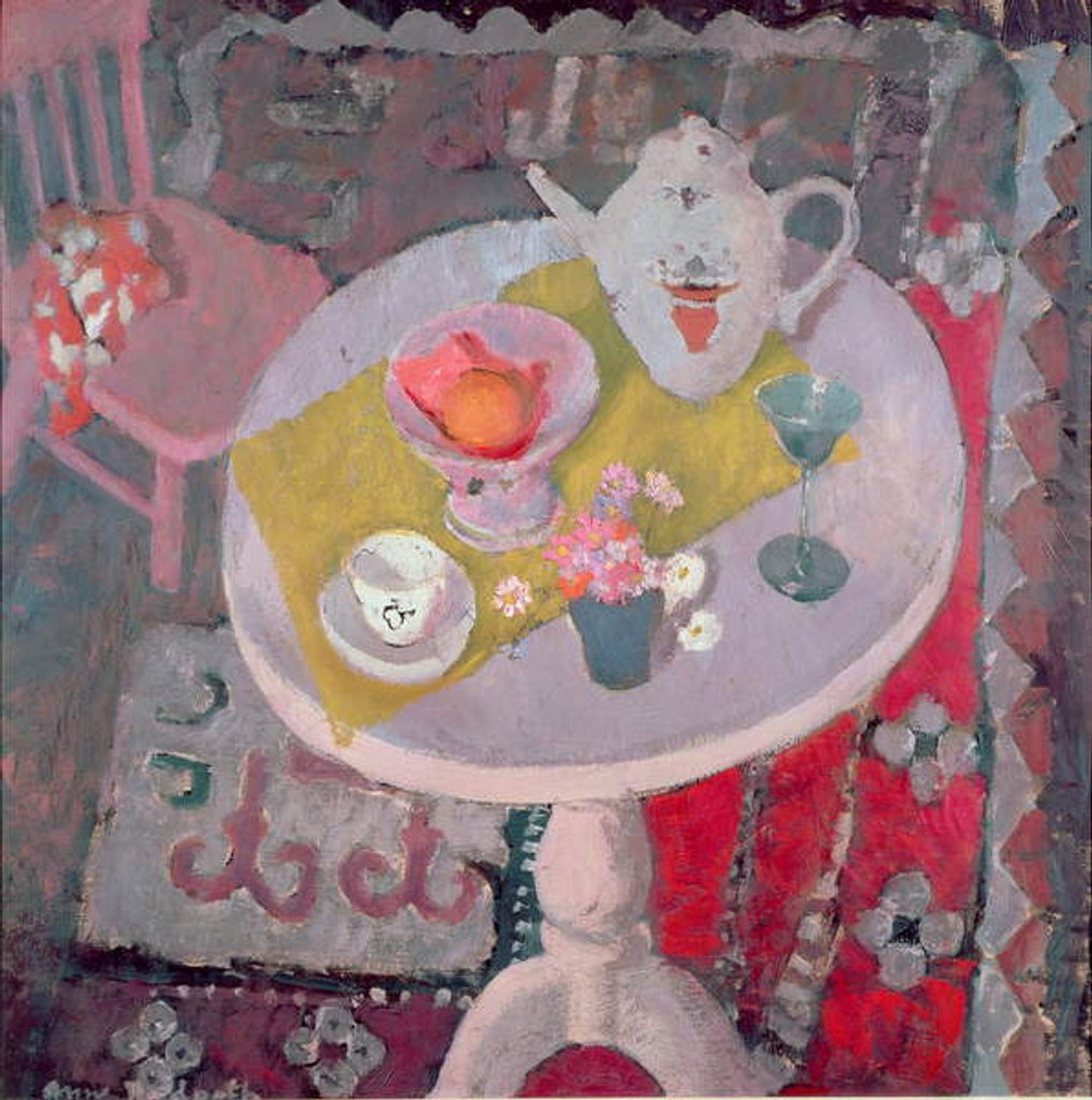 Detail of Round Table with Chinese teapot, 1945 by Anne Redpath