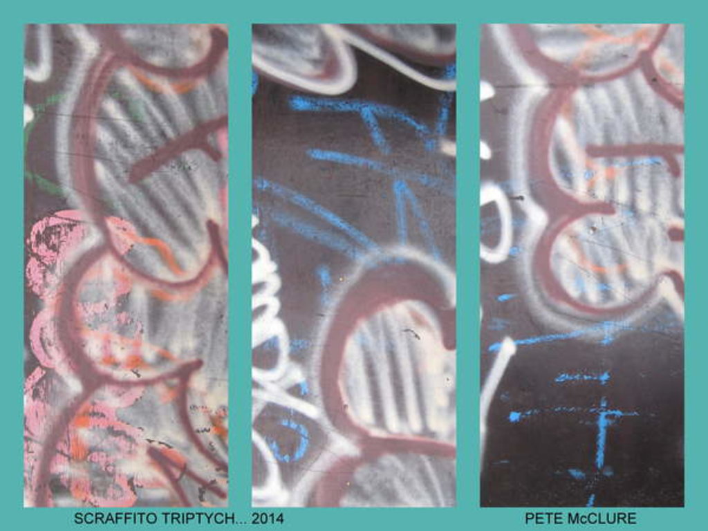 Detail of SGRAFFITO TRIPTYCH, 2013 by Peter McClure