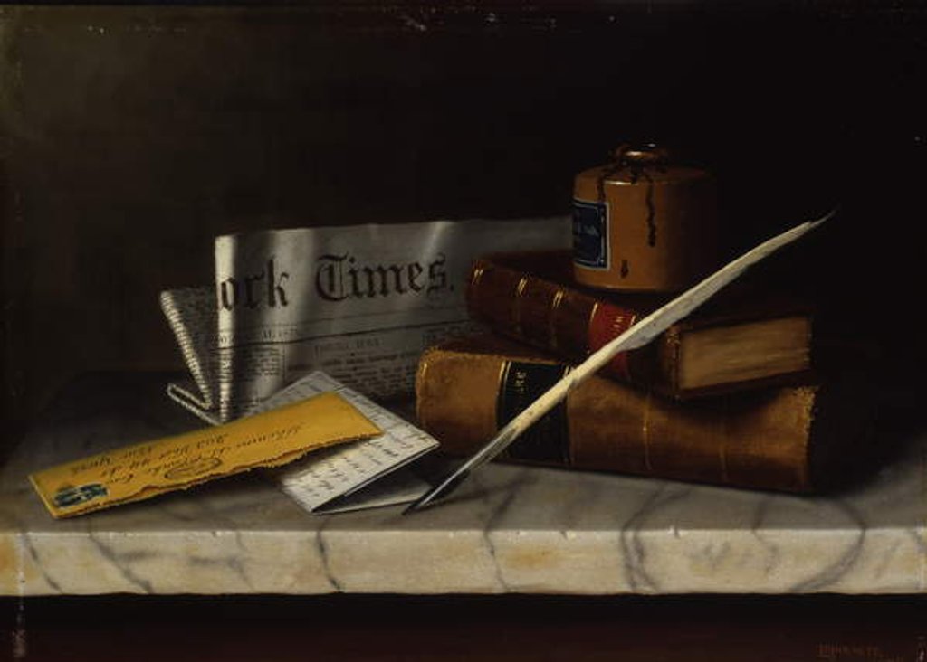Detail of Still Life with Letter to Mr. Clarke, 1879 by William Michael Harnett