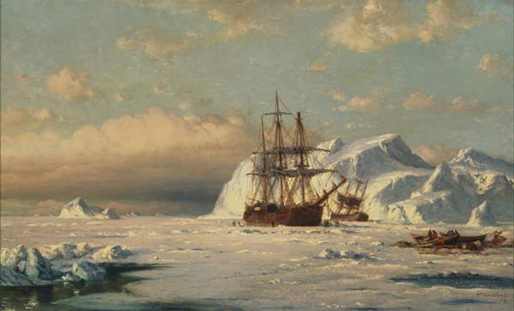 Detail of Caught in the Ice Floes, after 1870 by William Bradford