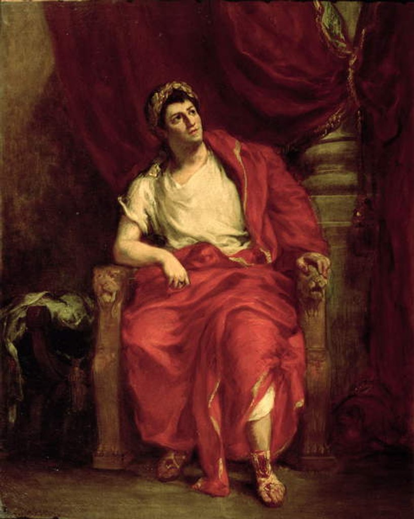 Detail of Portrait of Francois Joseph Talma as Nero in 'Britannicus' by Jean Racine 1857 by Ferdinand Victor Eugene Delacroix