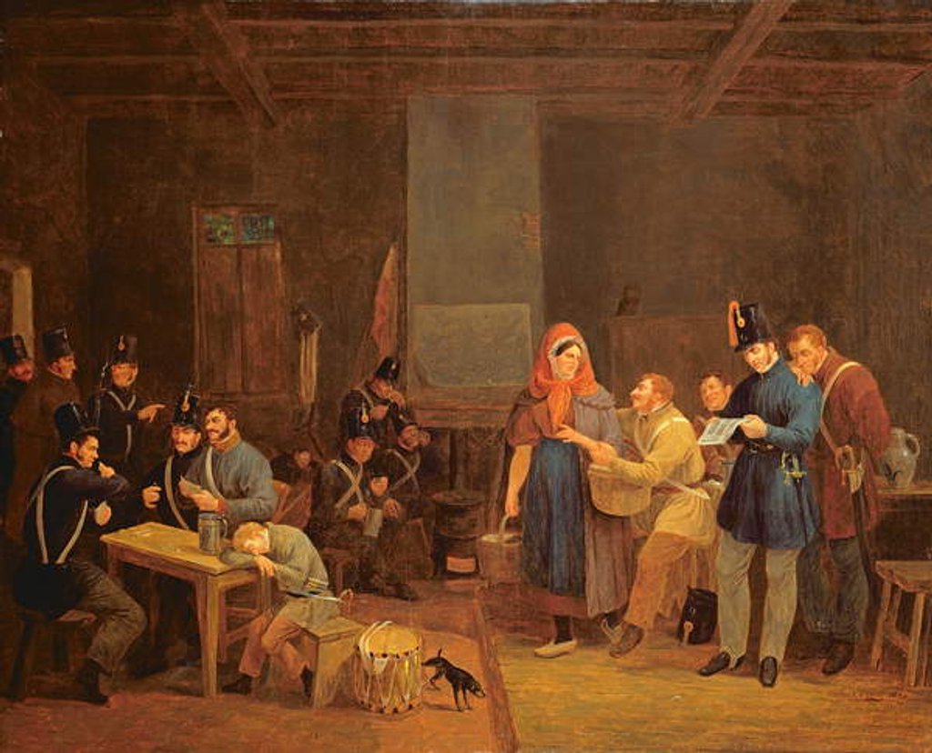 Detail of Guardroom of the Urban Guard of Brussels, 1830 by Constantinus Fidelio Coene