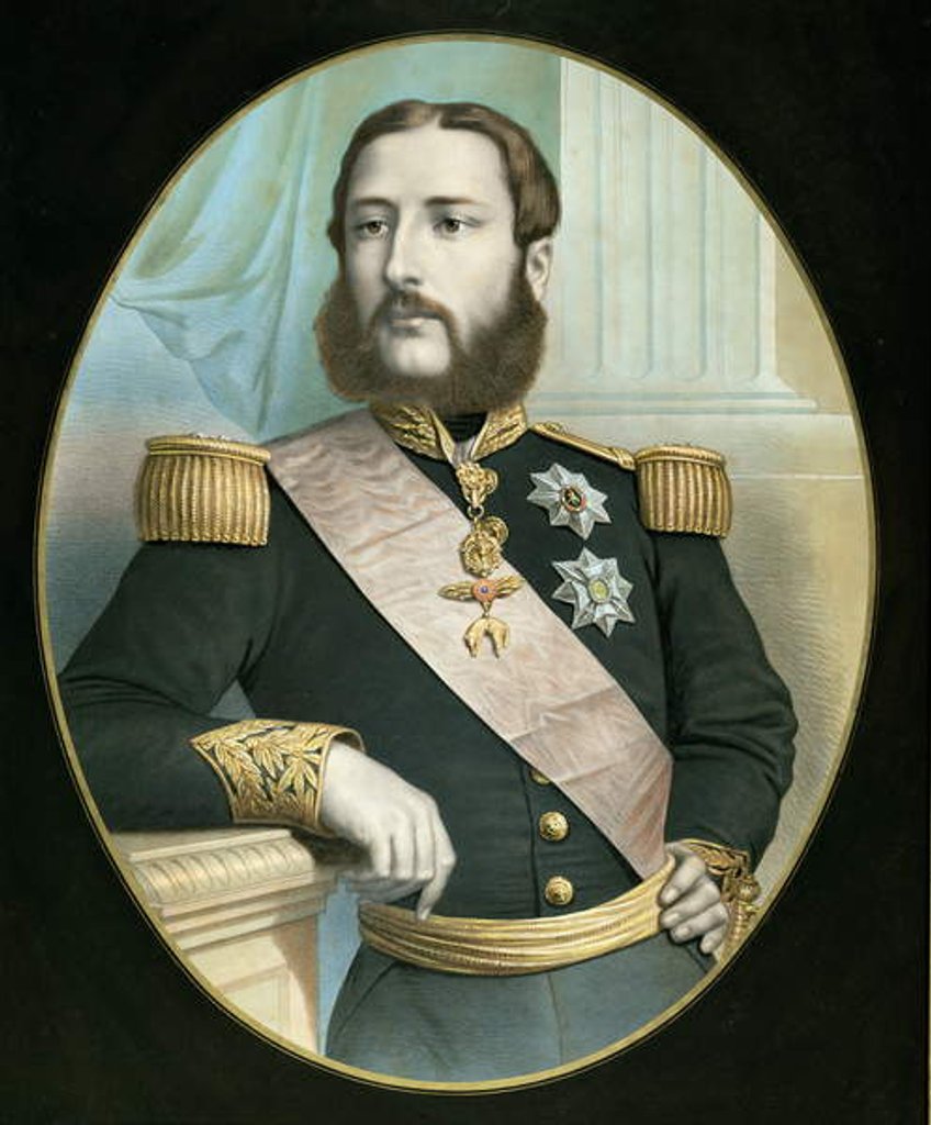 Detail of Leopold II c.1866-67 by Belgian School