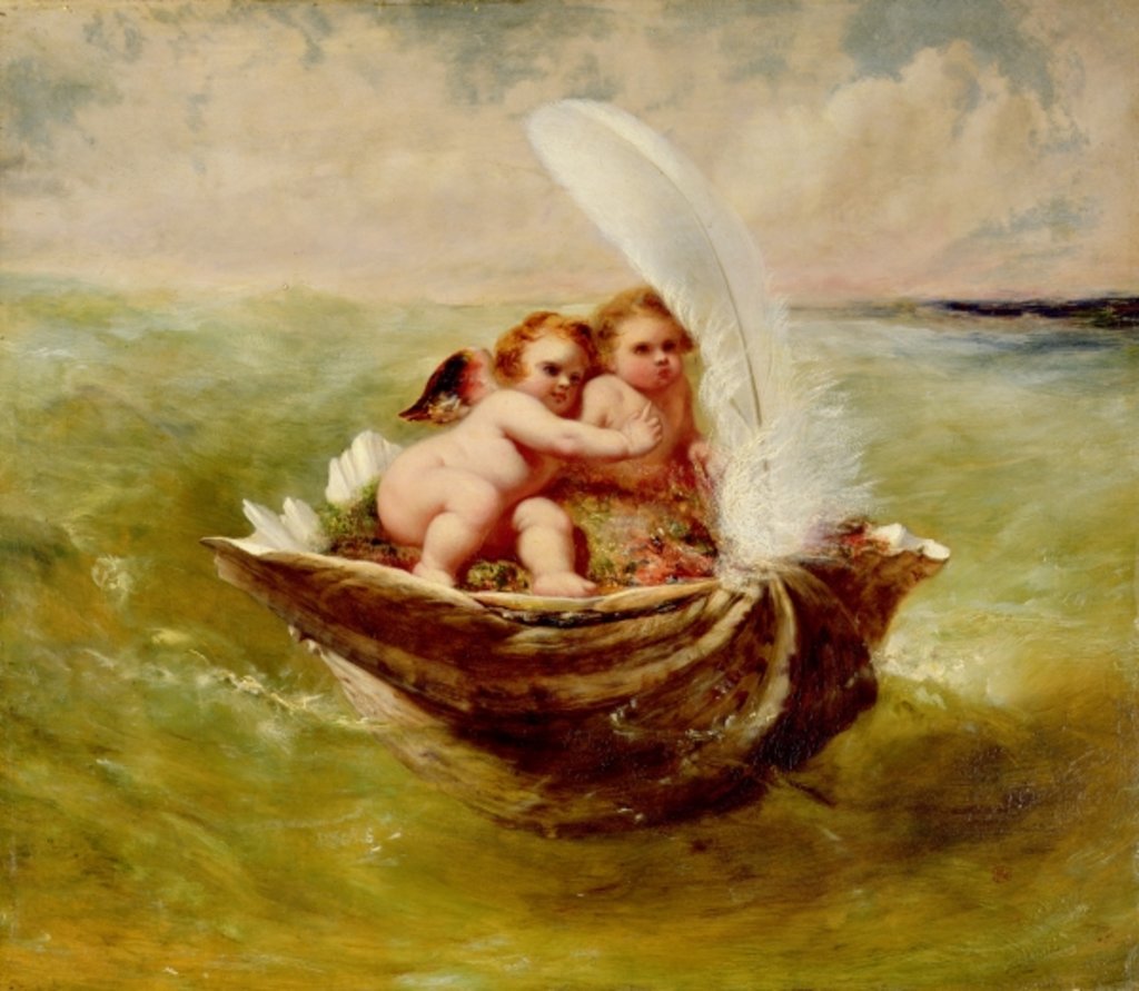 Detail of Cupids in a Shell, c.1855-59 by John George Naish