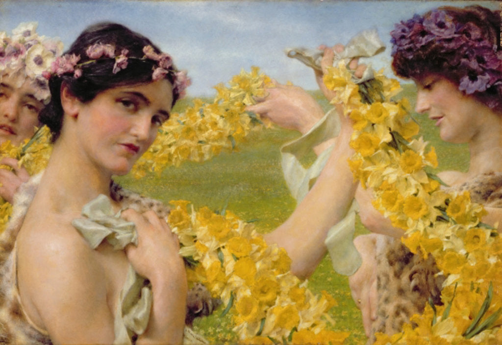 Detail of When Flowers Return, c.1911 by Lawrence Alma-Tadema