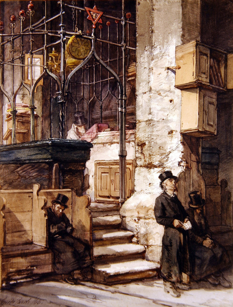 Detail of The Synagogue at Prague, 1868 by Guido Bach