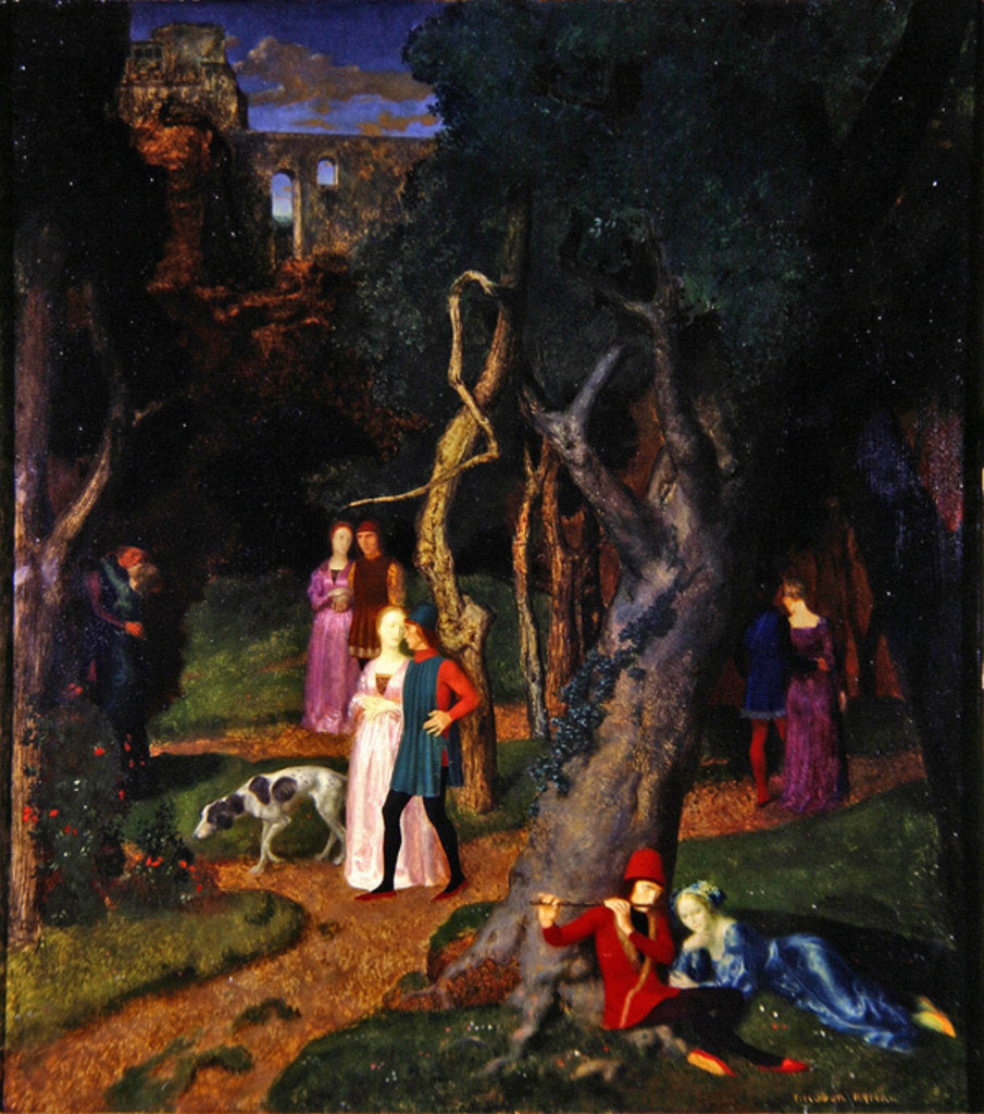 Detail of The Decameron, The Garden of the Villa by Theodor Baierl