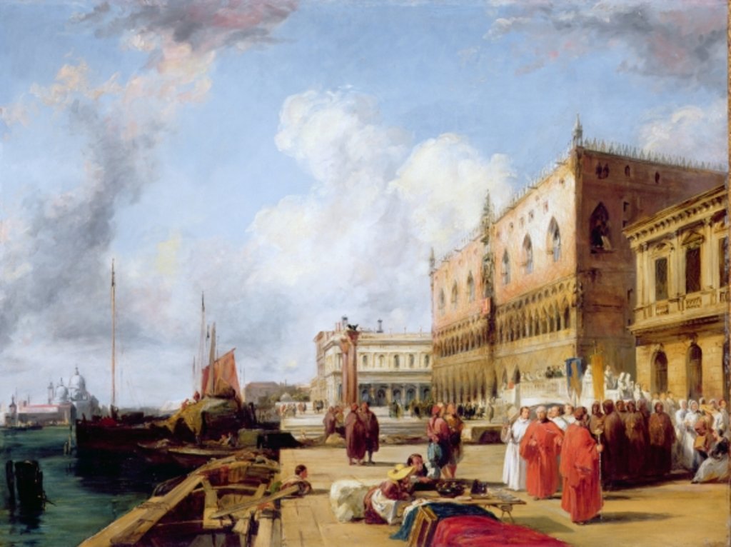 Detail of Doge's Palace by Richard Parkes Bonington