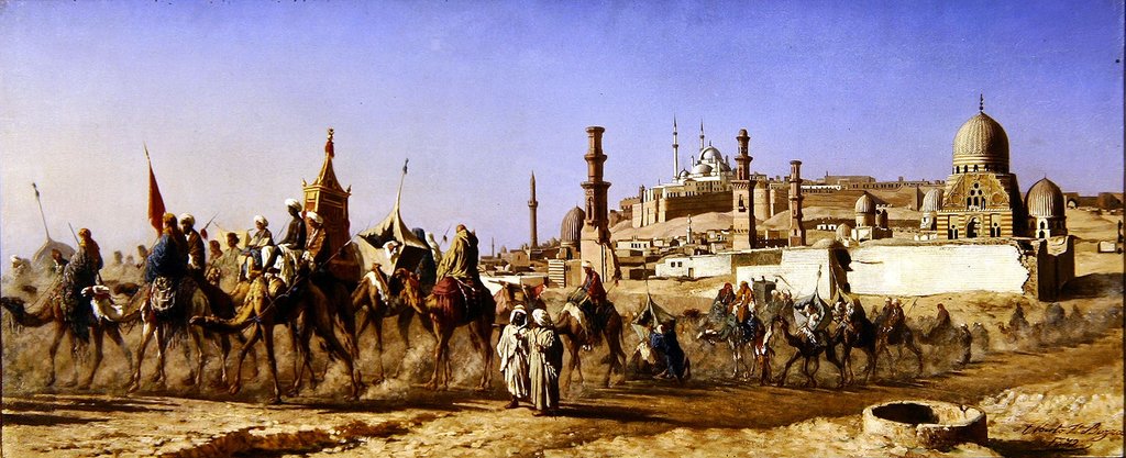 Detail of The Caravan, 1872 by Alberto Bozzo