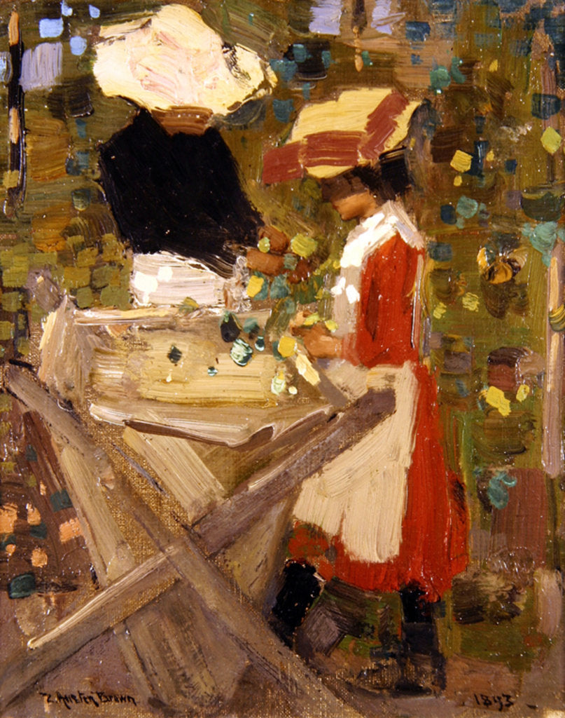 Detail of Hop picking, 1893 by Thomas Austen Brown