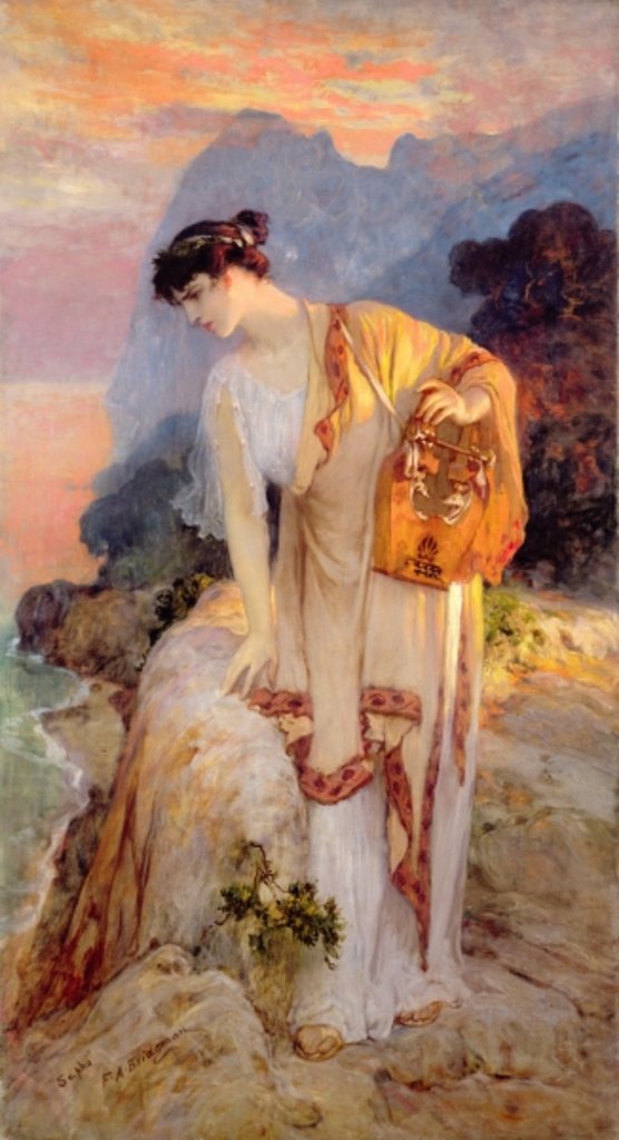 Detail of Sappho c. 1910 by Frederick Arthur Bridgman