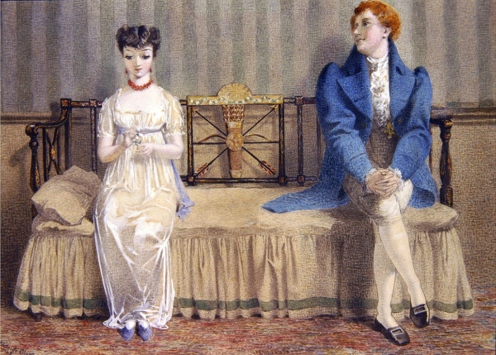 Detail of Courting, 1868 by Adelaide Claxton