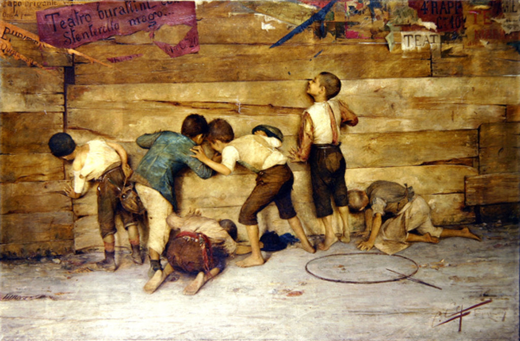 Detail of Senza Quattrini, Teatro Burattini, Firenze, 1887 by Cipriano Cei