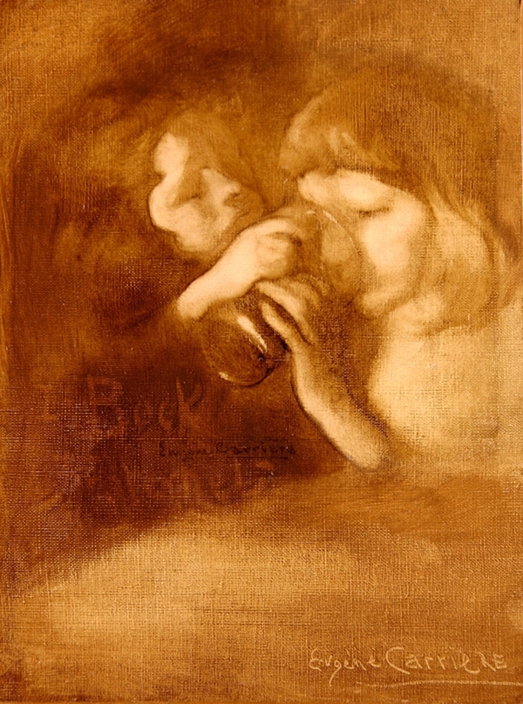 Detail of The Glass of Beer at Vernet's Cafe by Eugene Carriere