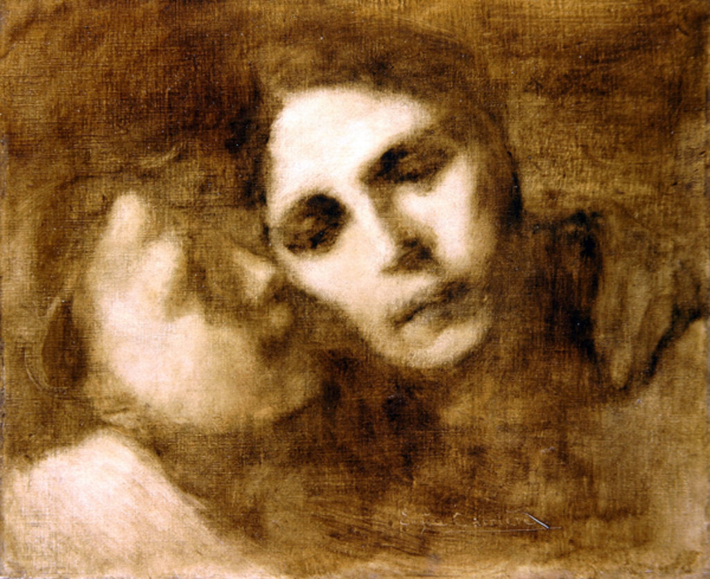 Detail of The Secret by Eugene Carriere