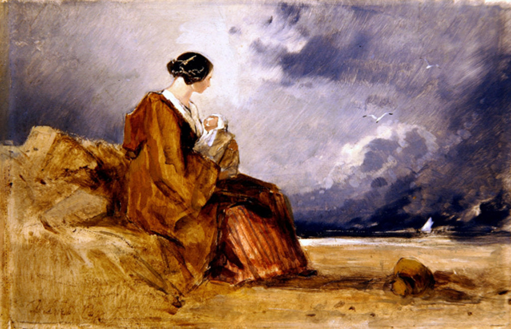 Detail of Mother and Child on a Beach by David Cox