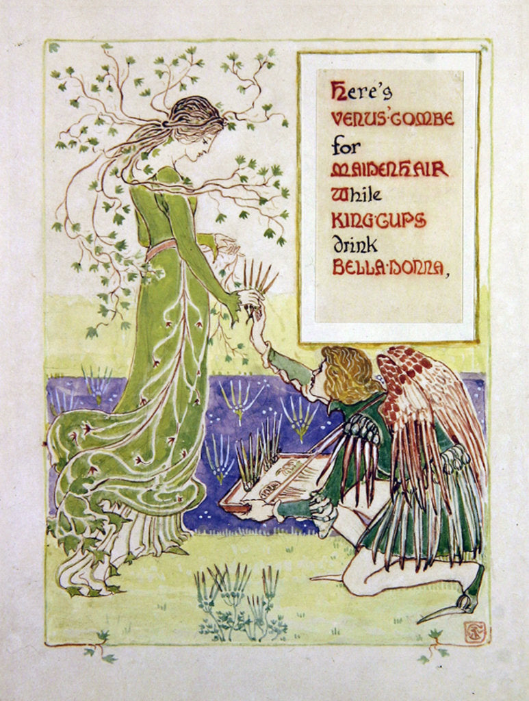 Detail of Here's Venus' Combe for Maidenhair, 1899 by Walter Crane