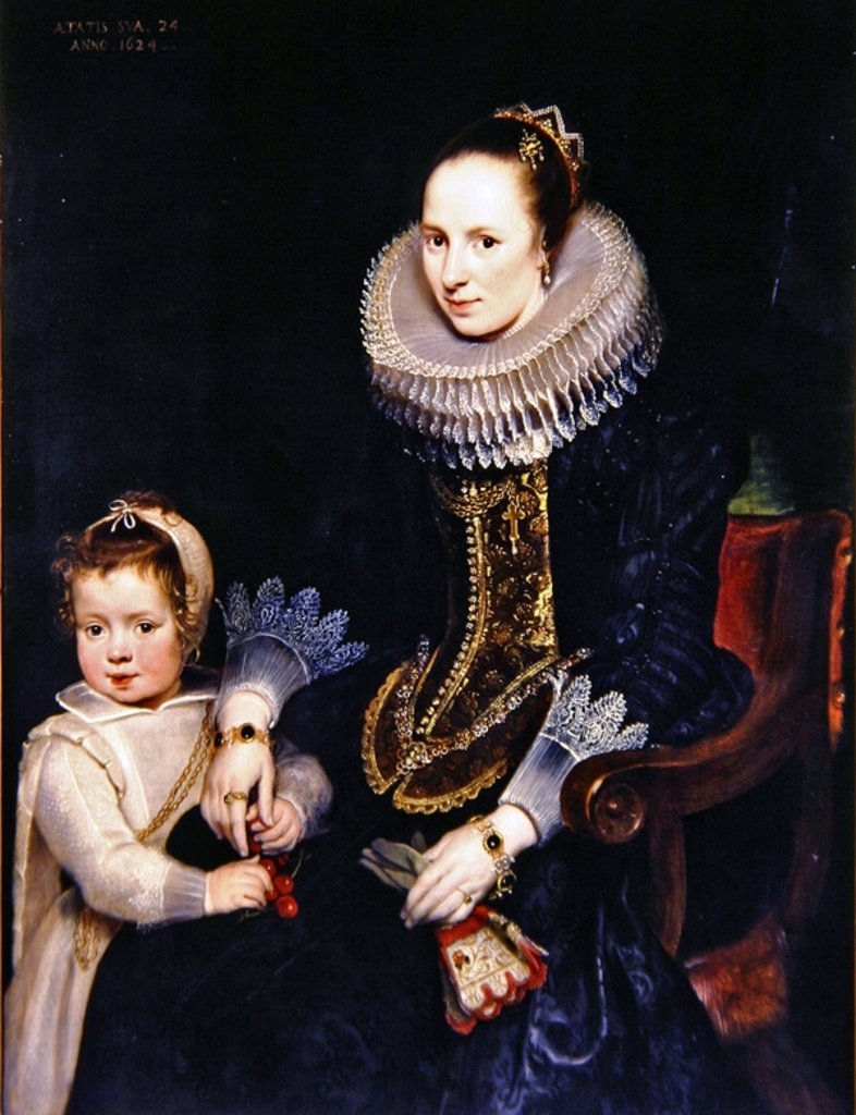 Detail of Portrait of a lady and her daughter by Cornelis de Vos
