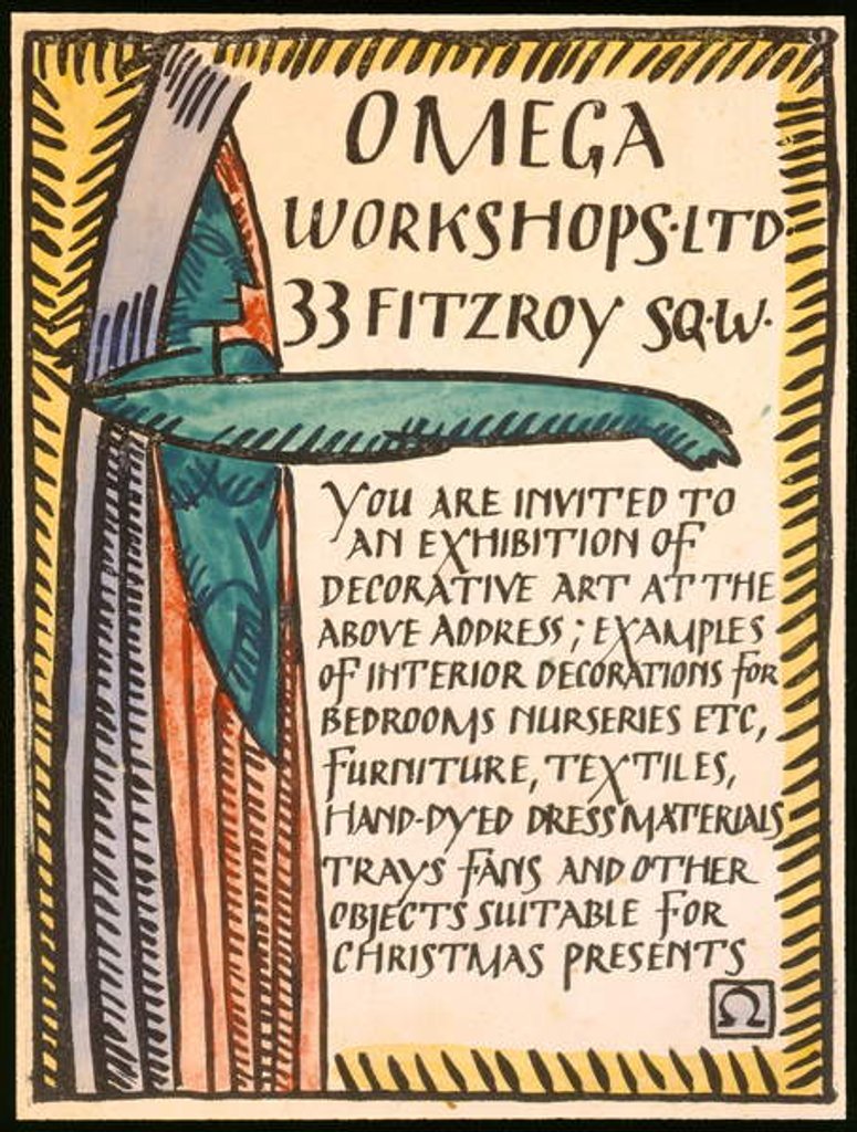 Detail of Invitation for the Omega Workshop by Roger Eliot Fry