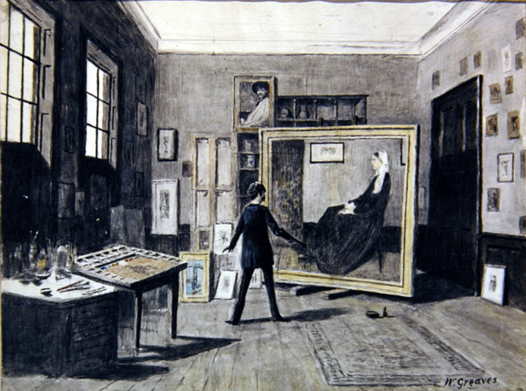 Detail of Whistler Painting in his Studio by Walter Greaves