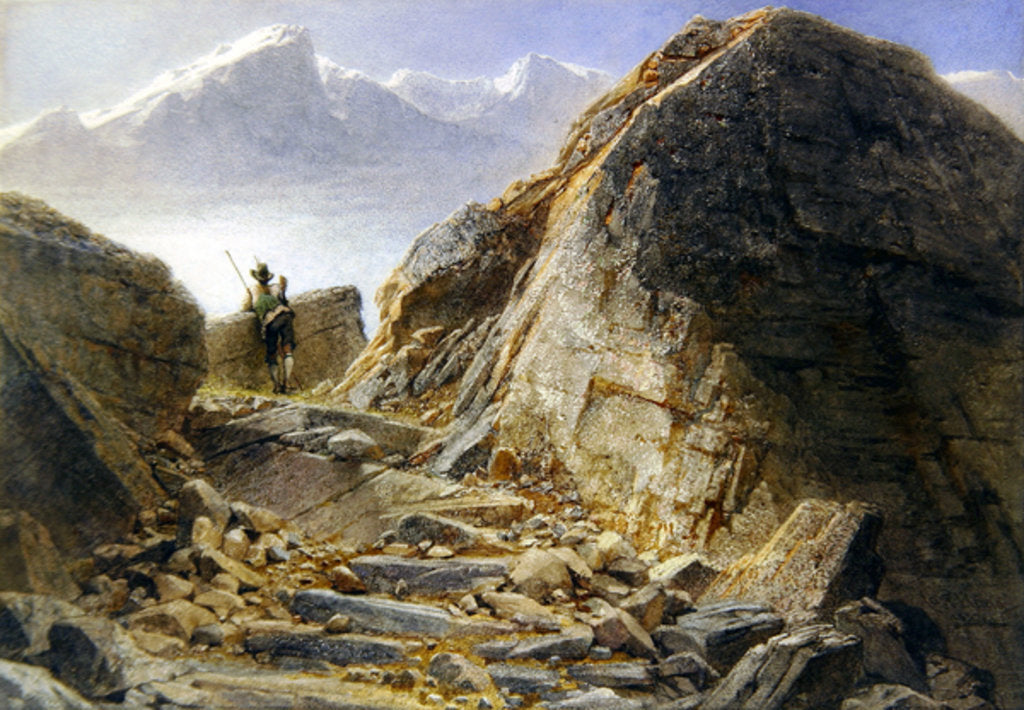 Detail of At the Foot of Watzmann, Bavarian Highlands, 1857 by Carl Haag