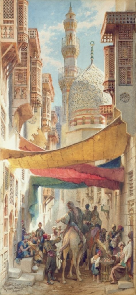 Detail of A Street in Cairo, 1890 by Carl Haag