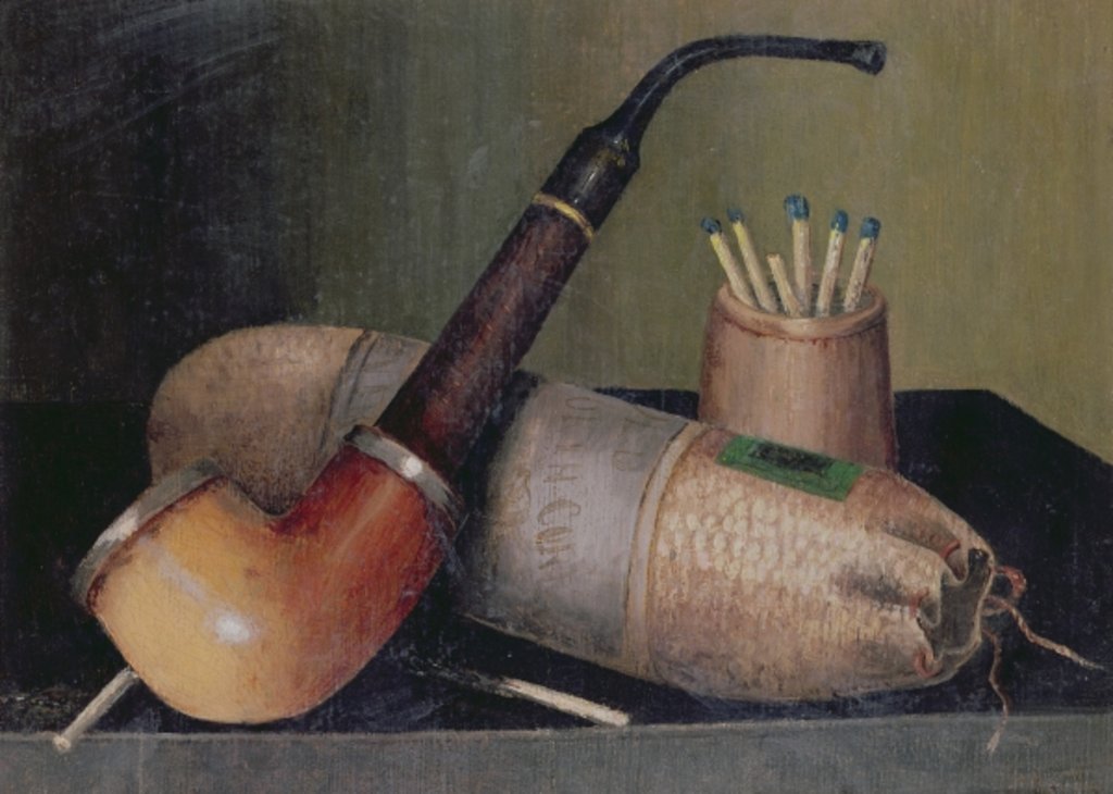 Detail of Still Life With Pipe by William Michael Harnett