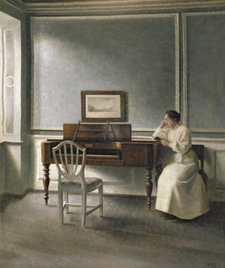 Detail of Woman Reading by a Piano, 1907 by Vilhelm Hammershoi