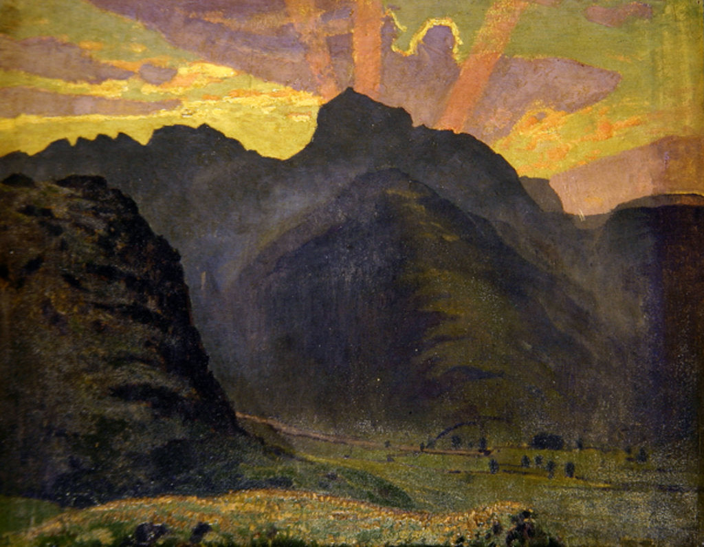 Detail of Sunrise in the Lake District, 1915 by James Hamilton Hay