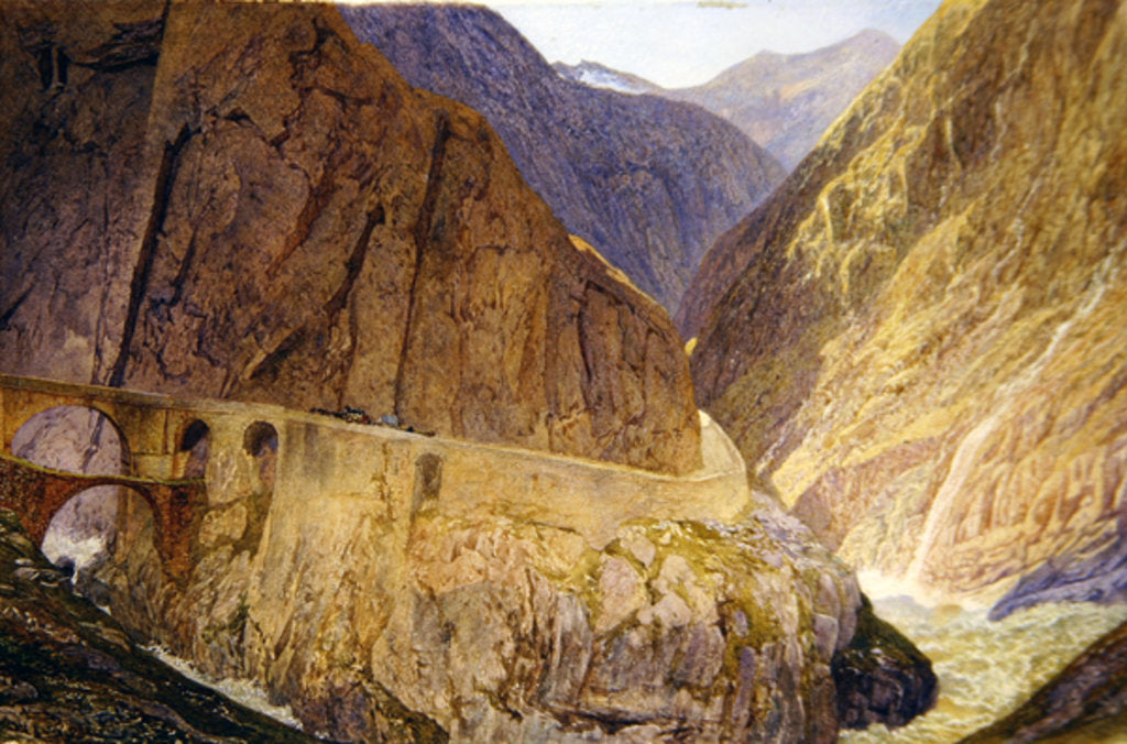 Detail of The Devil's Bridge- St Gothard's Pass by Alfred William Hunt