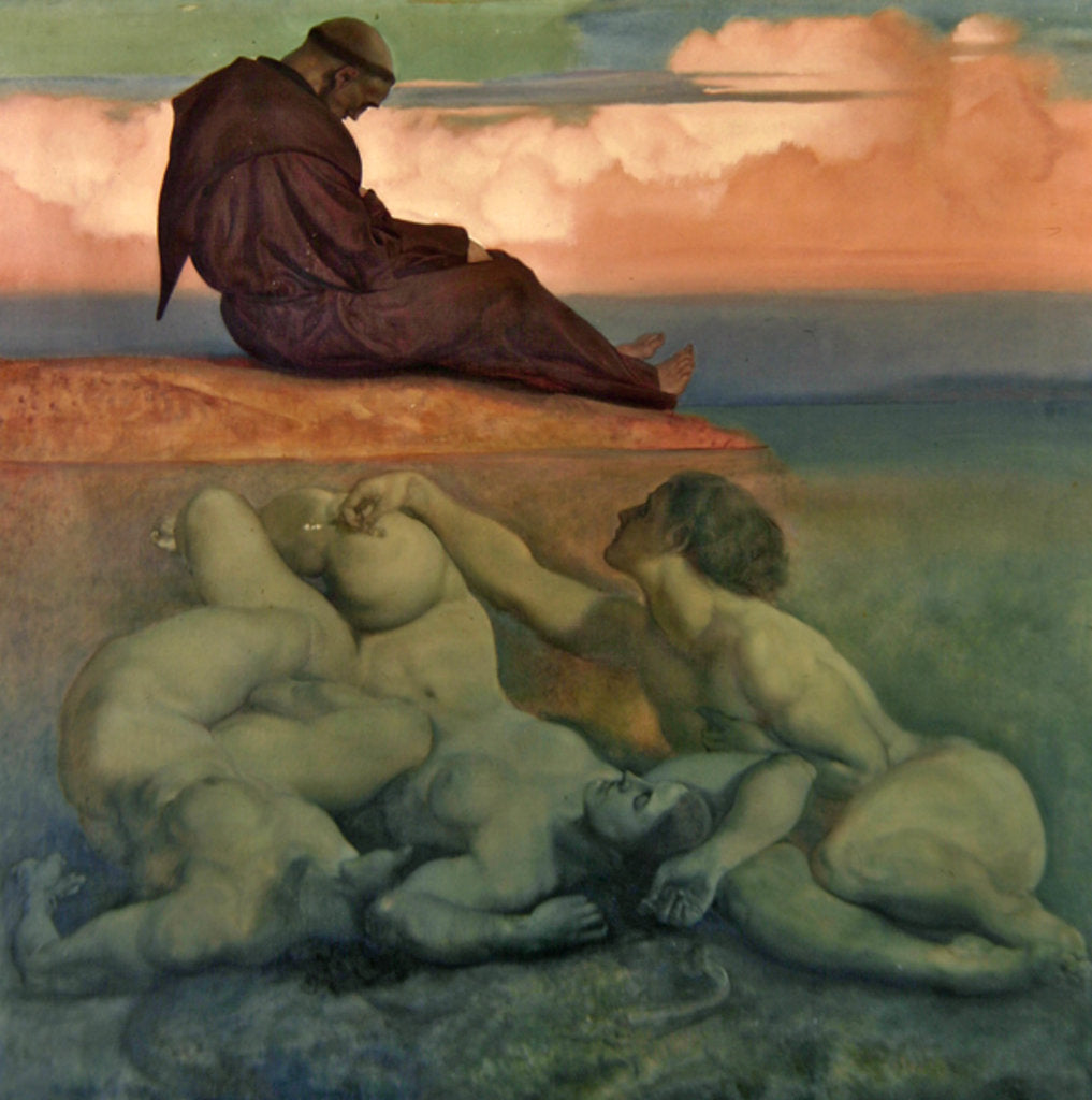 Detail of Monk and Nixies, 1921 by Rudolf Jettmar