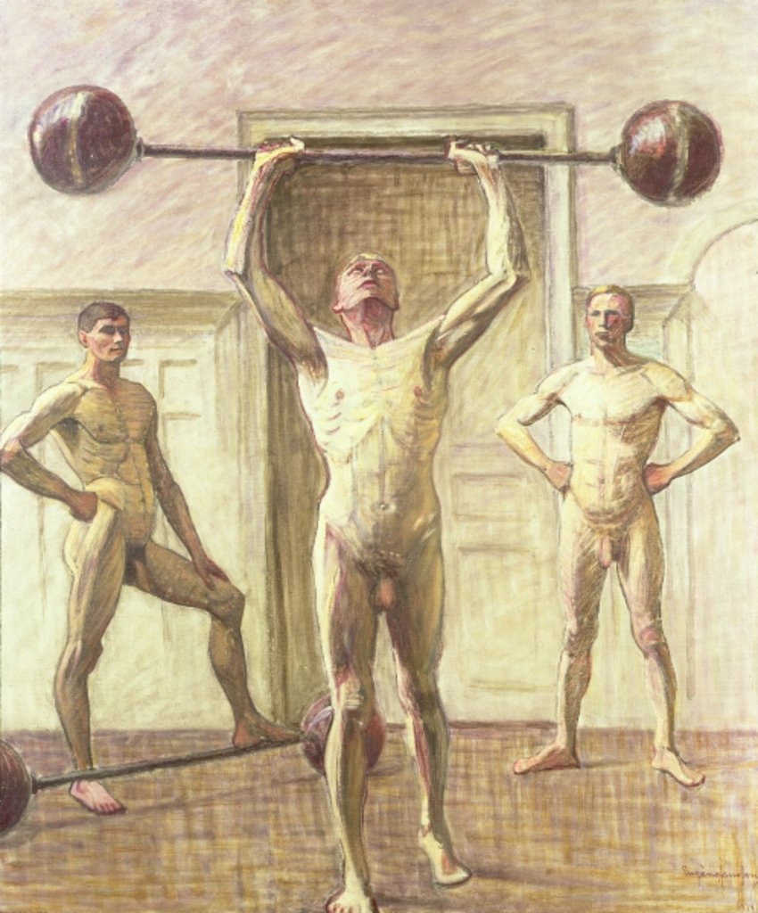 Detail of Pushing Weights with Two Arms, Number 3, 1914 by Eugene Jansson