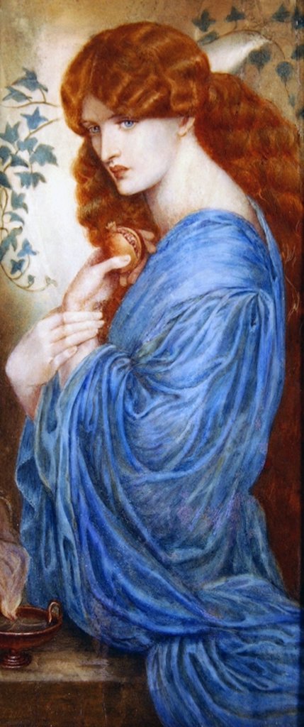 Detail of Proserpine after Gabriel Dante Rossetti, c.1890 by A. Corsi Lalli