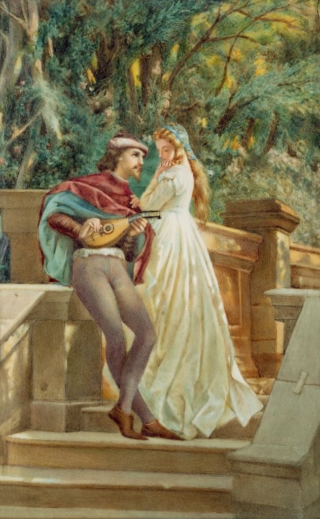 Detail of The Serenade, 1901 by A. Corsi Lalli
