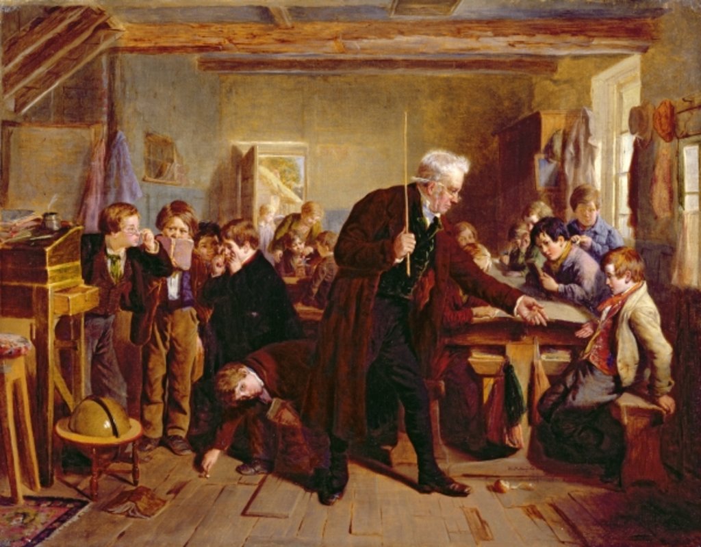 Detail of The Village School, 1857 by William Henry Knight