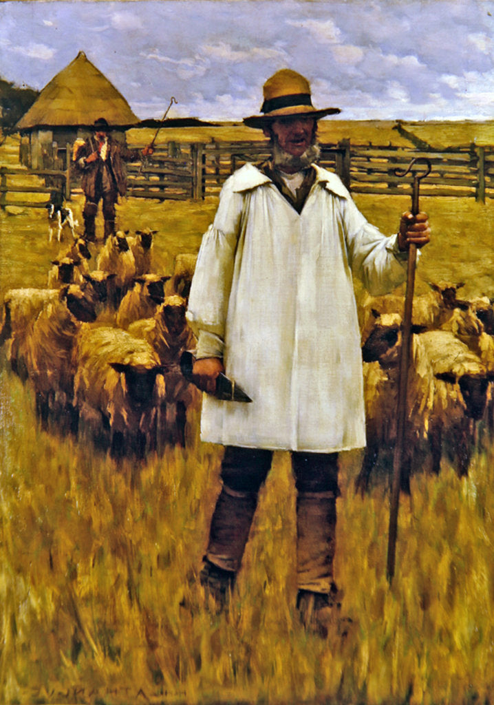 Detail of The Shepherd by Henry Herbert La Thangue