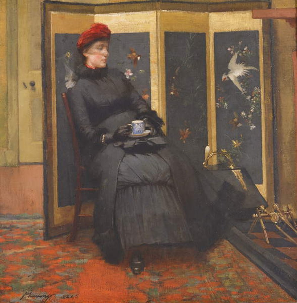 Detail of A Visitor, 1885 by John Lavery