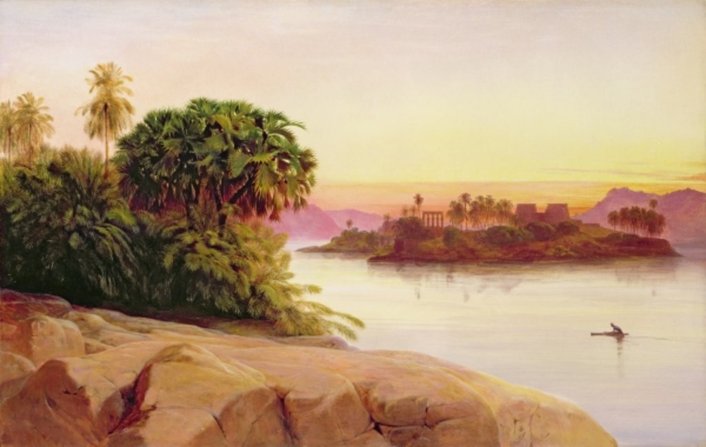 Detail of Philae, Egypt by Edward Lear