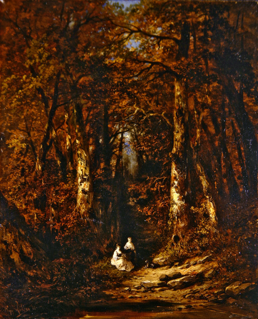 Detail of In the Forest, 1871 by Hugo Le Bas